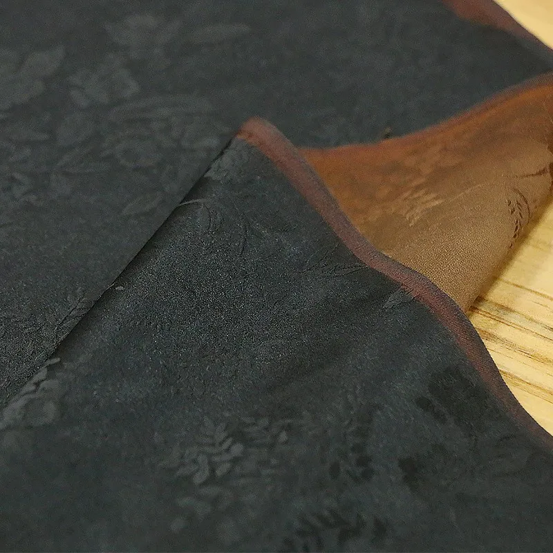 Silk jacquard satin intangible cultural heritage old material Xiangyunsha fabric cheongsam and Hanfu new national style ramie