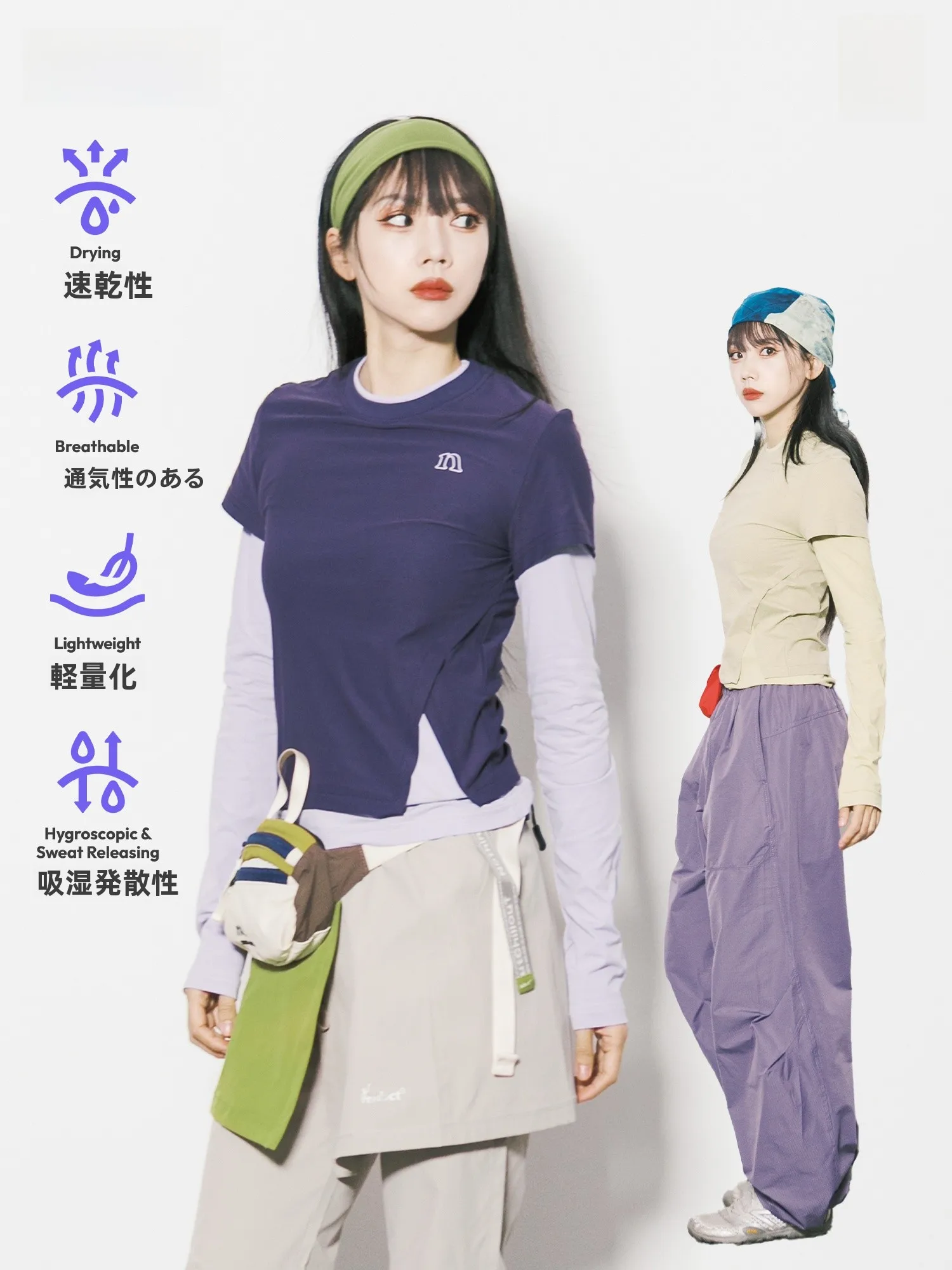 

Women's Slim Fit Long Sve T-irt Qui Dry Breathable Outdoor Sports Sle Tees Ciwalk Hiking Cycling Mountain Climbing...