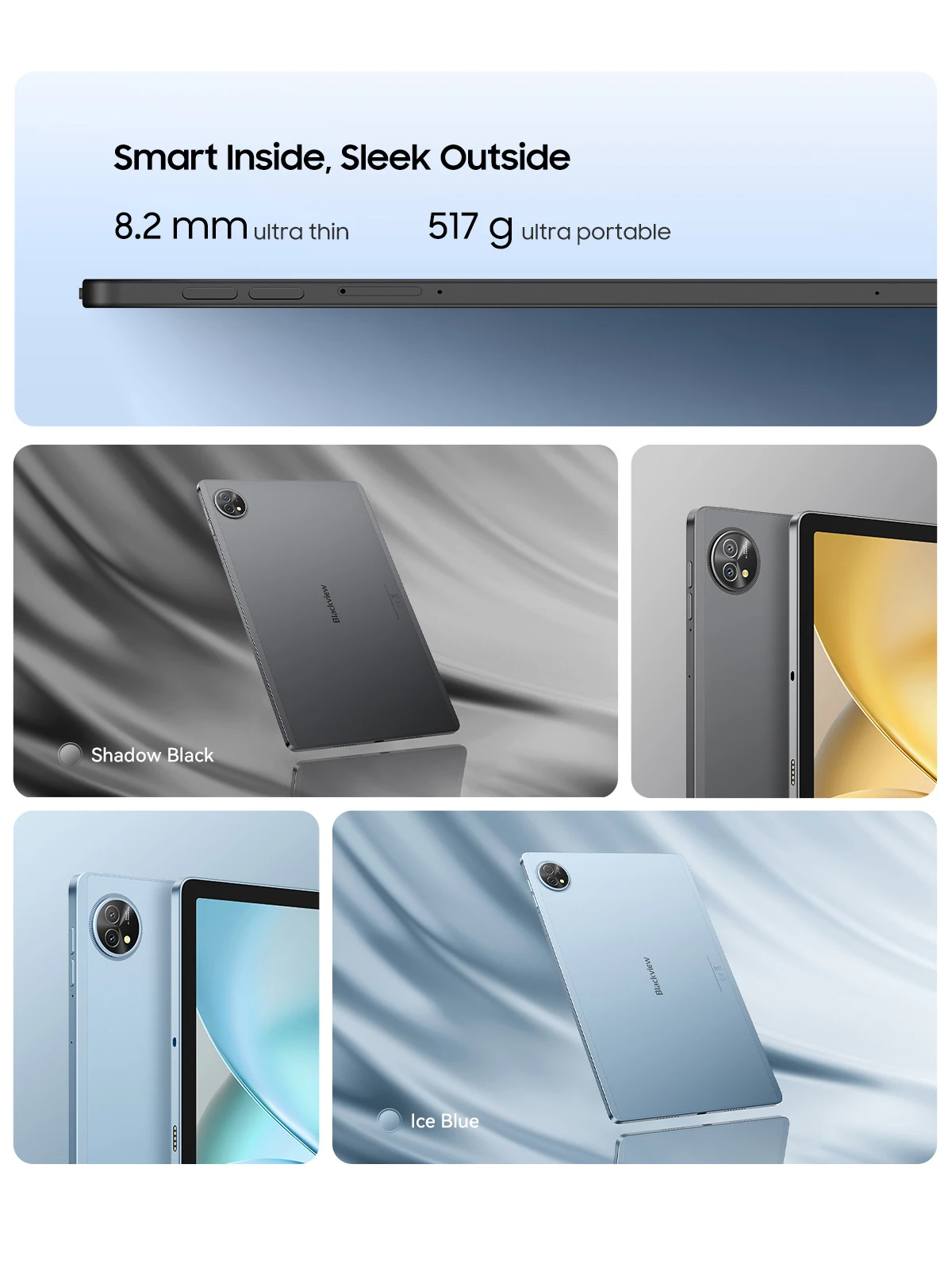 Blackview ZENO 10 Tablet PC 5G AI Android 15 T8200 Octa Core 11' FHD+ IPS 90Hz Display Smart Tablets Pad PC With Bluetooth