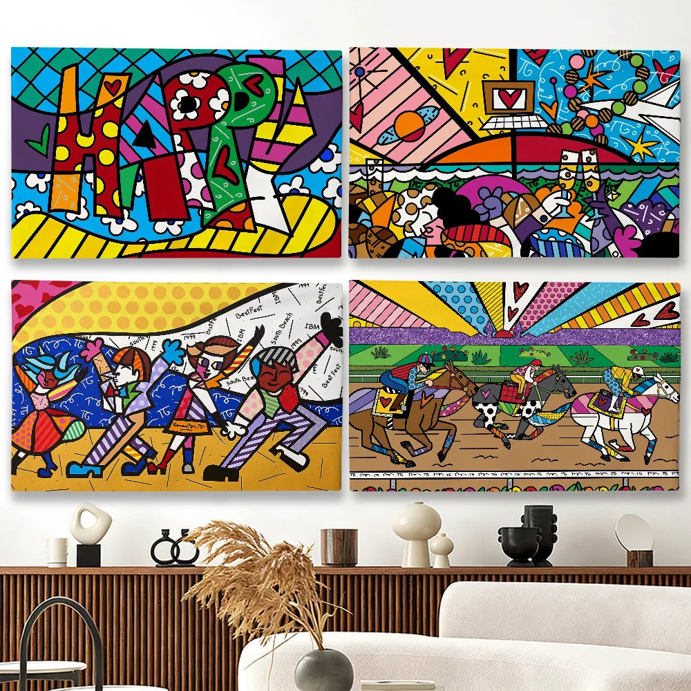 Bandeira do artista R-Romero B-Britto, adequada para festas, clubes, decoração de parede interna e externa, presente para fãs
