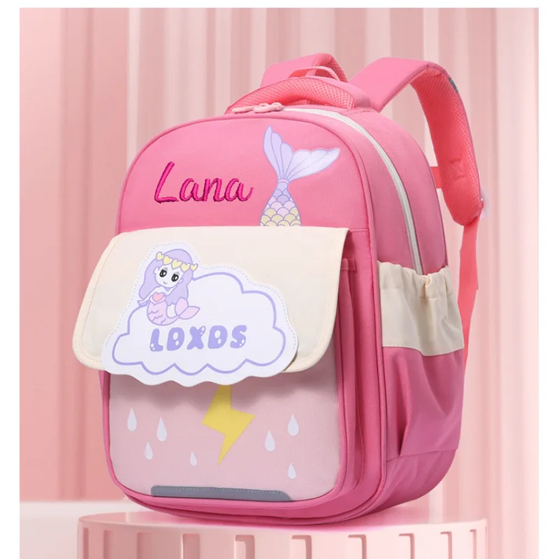 Ransel anak perempuan bordir personal, tas punggung anak perempuan, tas sekolah, nama kustom, ransel kartun anak laki-laki, hadiah anak-anak