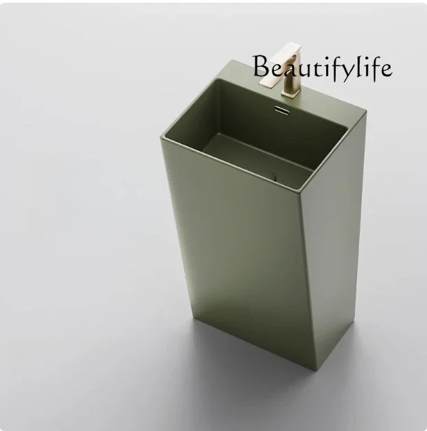 

MM Bathroom column washbasin household balcony ceramic integrated column basin hotel floor-to-ceiling hand washing small apartme