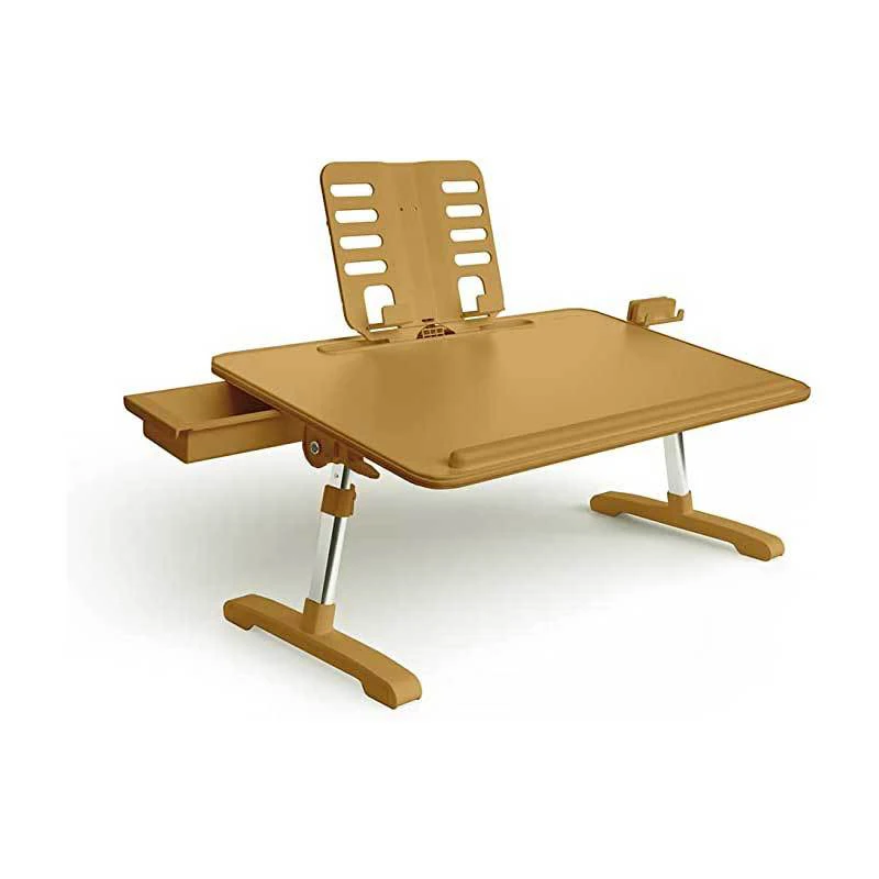 Bureau réglable pour ordinateur portable avec support de téléphone, bureau pour lit, support pour ordinateur portable, rangement pour canapé, sol, lecture, dessin