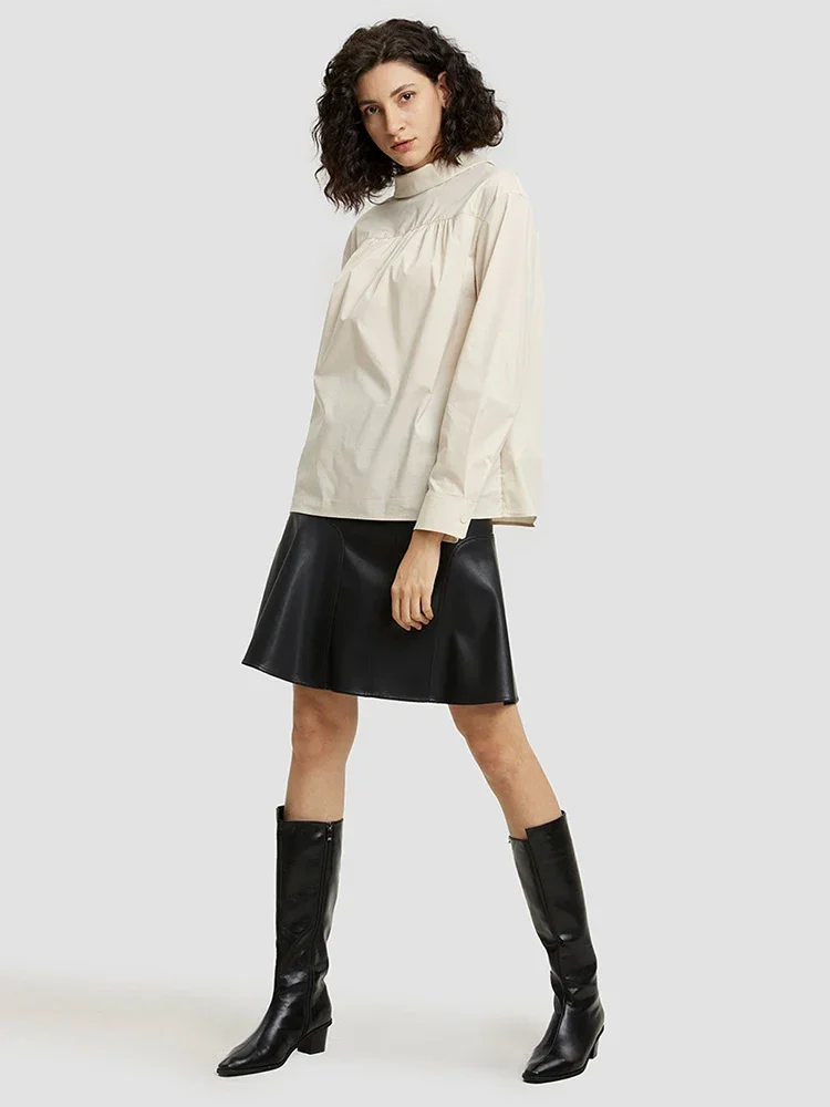 

Женские матовые юбки из искусственной кожи, элегантные плиссированные юбки трапециевидной формы, вечерние женские юбки длиной до колена с высокой талией из искусственной кожи, клубная одежда, новинка