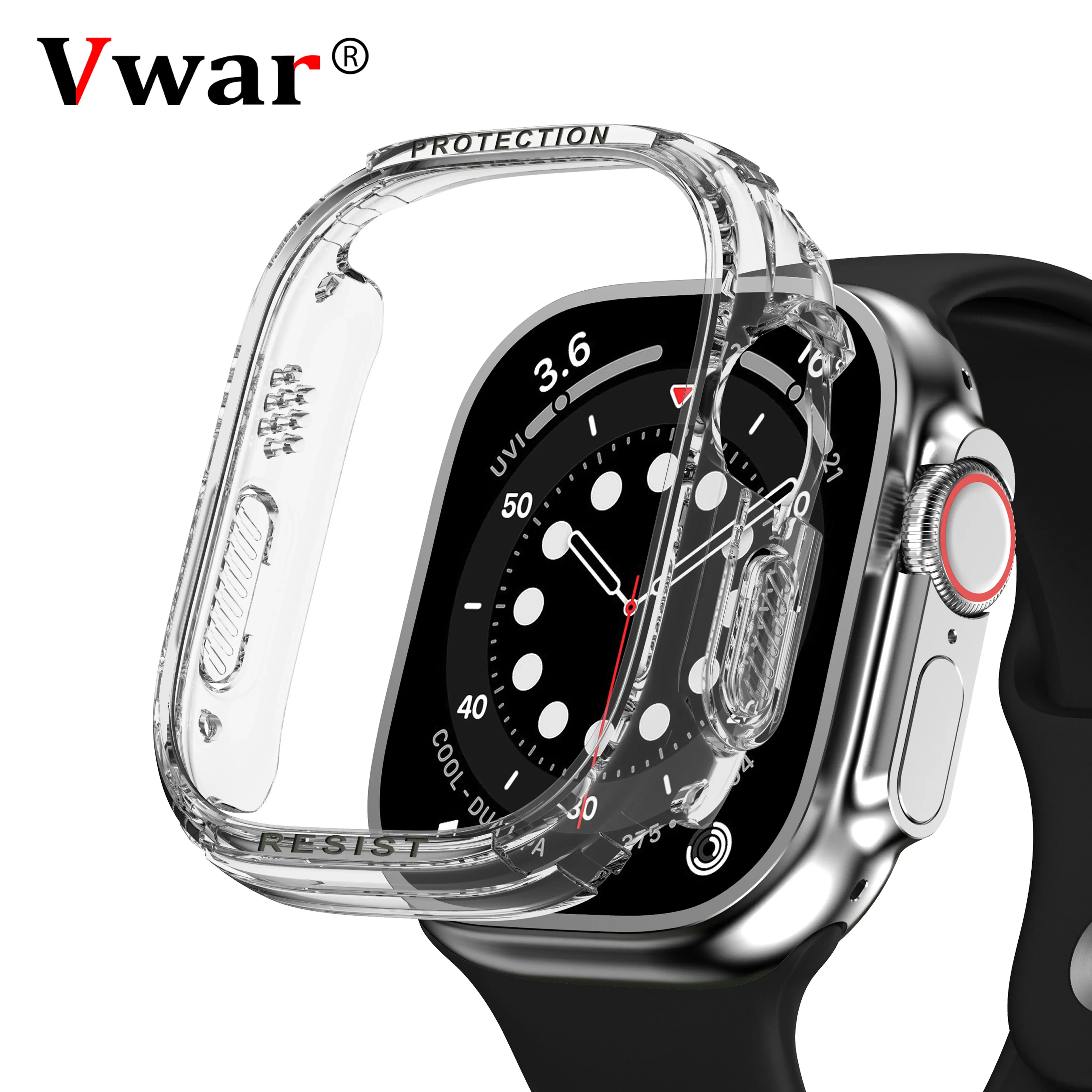 2pcs Tempered Glass Screen Protector + Protective Case for Apple Watch Ultra 49mm for Hello Watch 3 Plus HK9 Ultra 2 Accessories