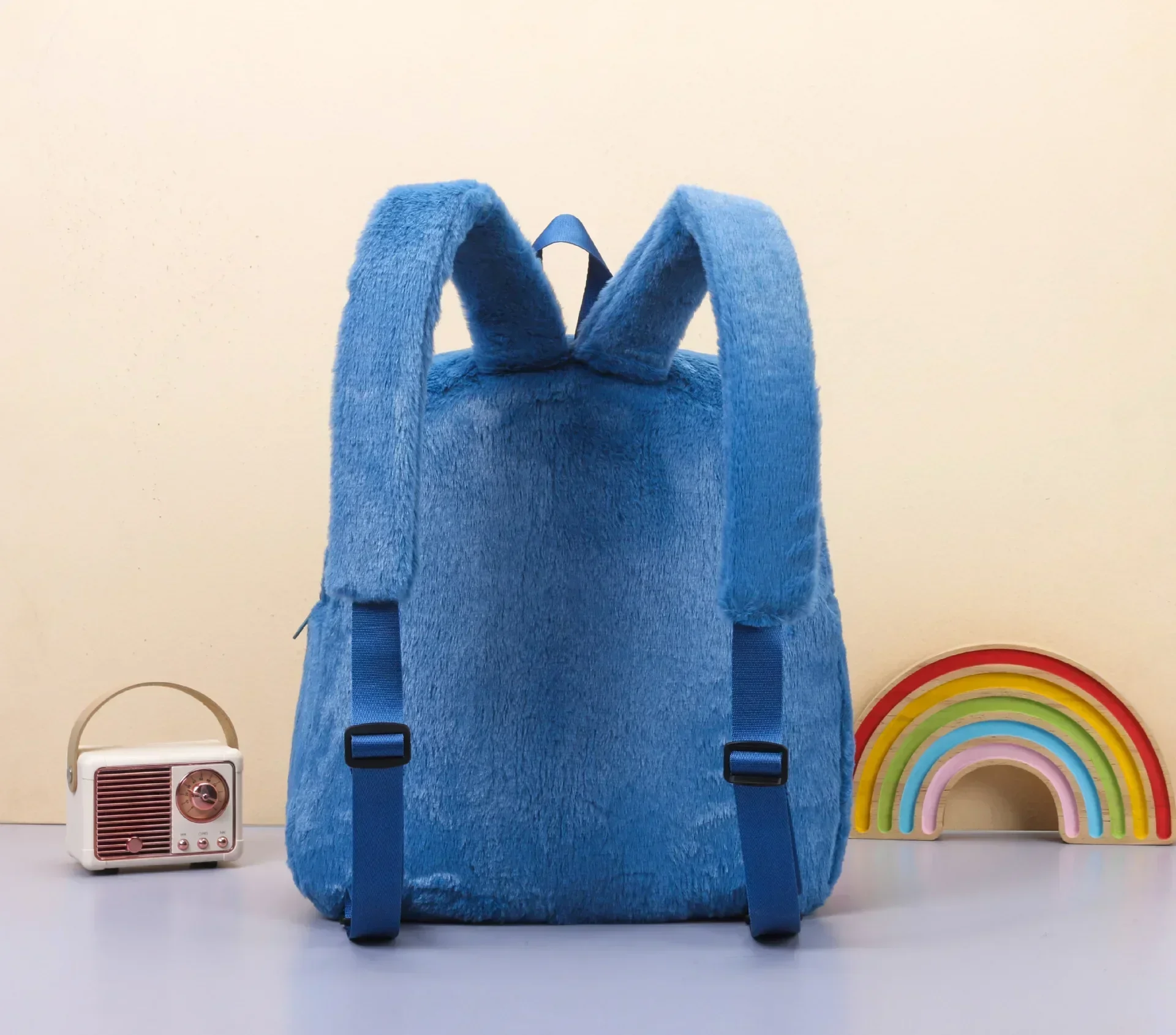 New Disney Plush Backpack Ins Japanese Blue Stitch Funny Cartoon Large-Capacity Student Backpack Kindergarten Bag Child Gift