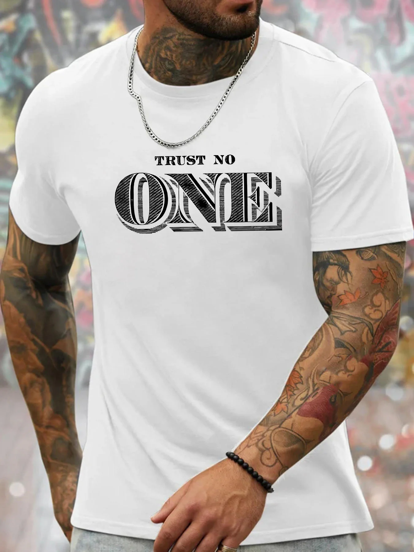 Men's Basic Summer Casual Loose Letter Printed Round Neck Short Sleeved Casual Breathable T-shirt Fashionable Top