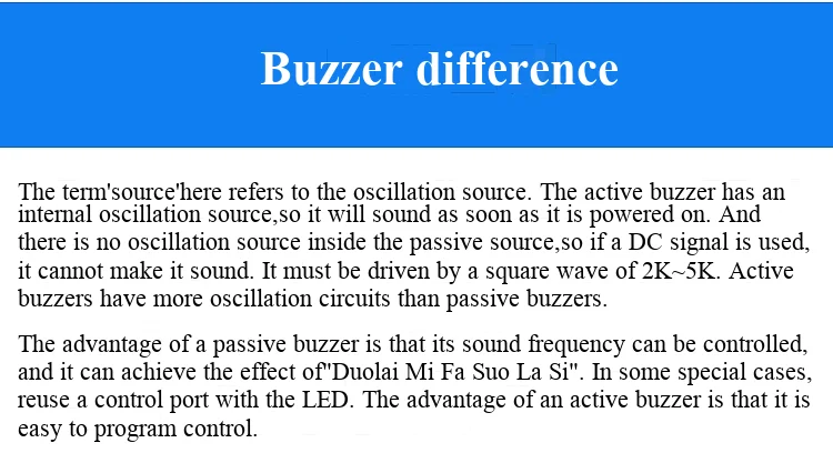 Kleines passives Buzzer-Modul KY-006/aktives Buzzer-Modul KY-012, passendes Zubehör – Detail 7