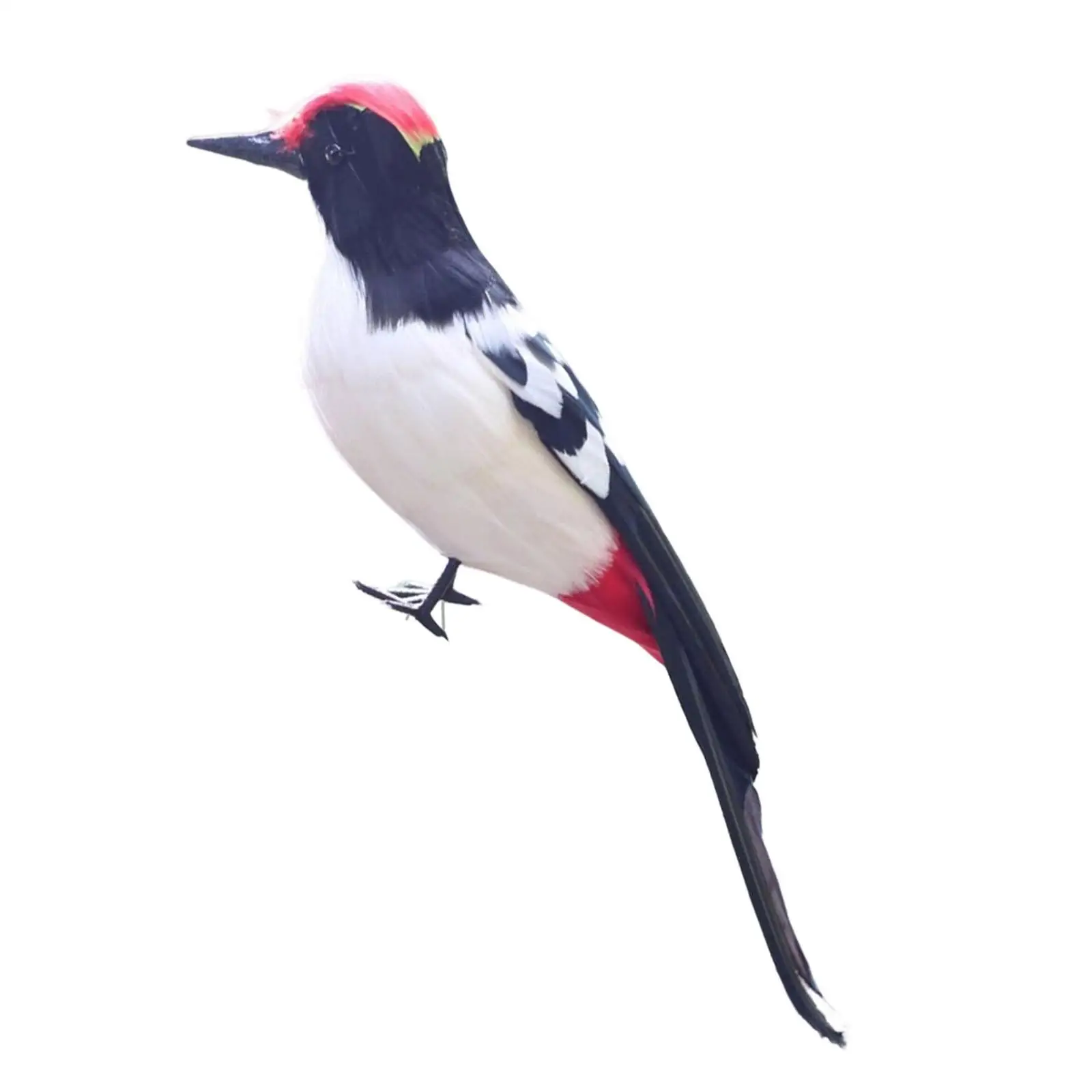 Simulation Woodpecker Model Animal Statue Decorative Art Fairy Garden Accessory Bird Figurine Woodpecker Ornament for Garden