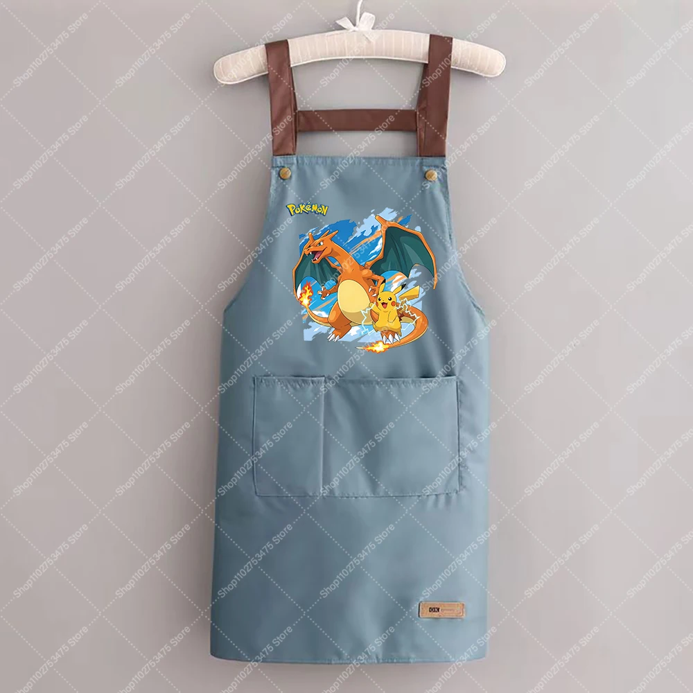 Delantales de Cocina con Estampado de Moda para Hombre y Mujer, Delantales Lindos de Charmander y Pikachu, Impermeables y Resistentes al Aceite, Regalos 2026