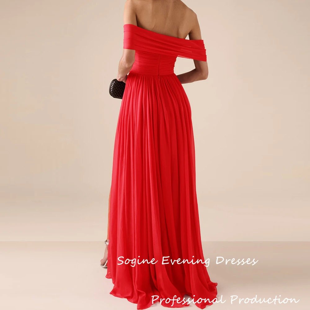 Abiti da ballo in chiffon traspirante con spalle scoperte فساتmaveraAbiti da festa lunghi fino al pavimento con spacco alto Abito da sera lungo a sirena