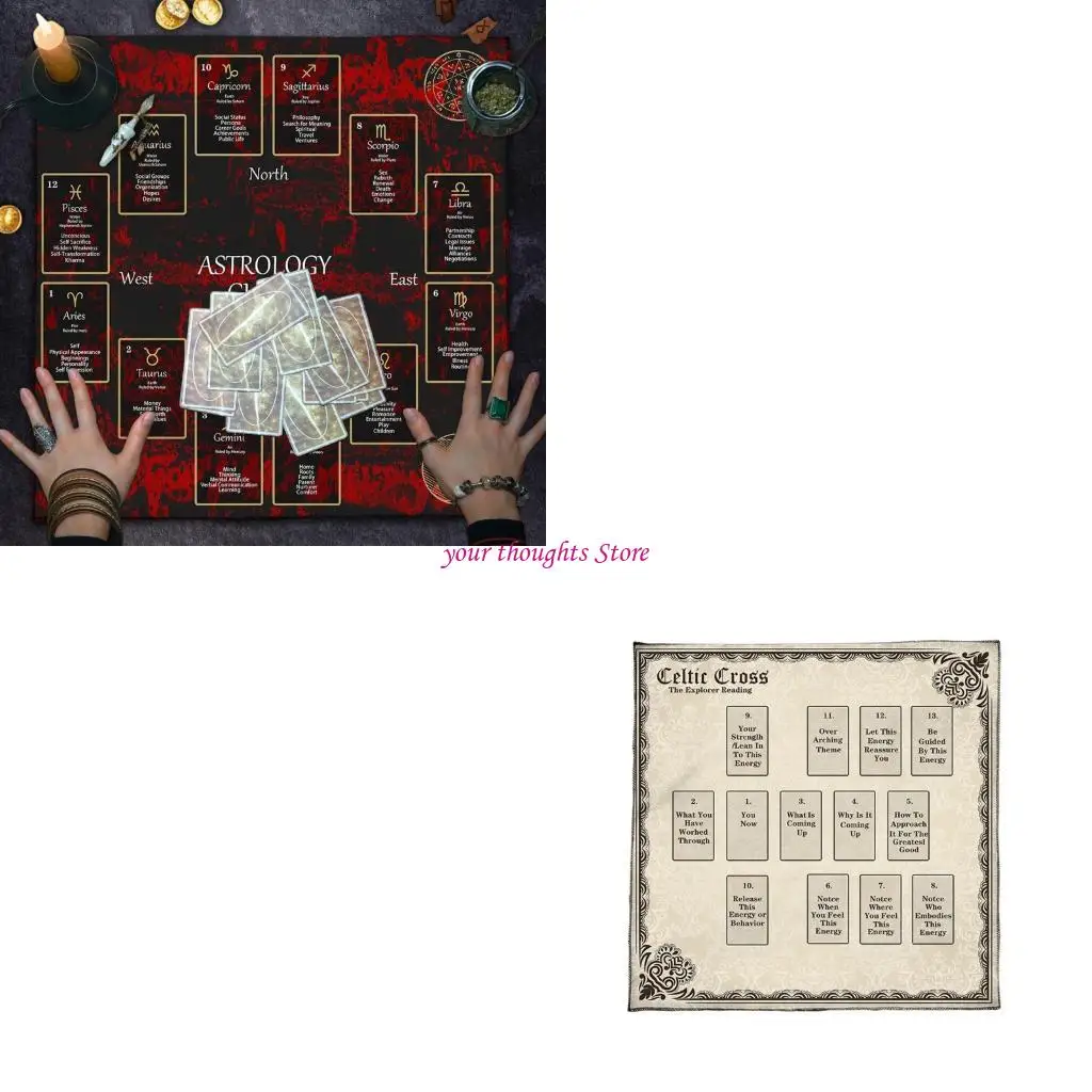 

Constellations Tarots Tablecloth Astrology Witchcrafts Deck Cloth Decoration 4XBB