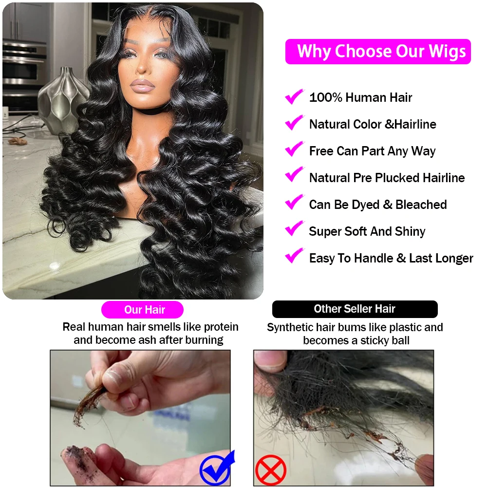 Loose Deep Wave Lace Frontal Peruca, HD Encerramento Peruca, Glueless Cabelo Humano, 250 Densidade, 13x6, 5x5, 6x6, 30"