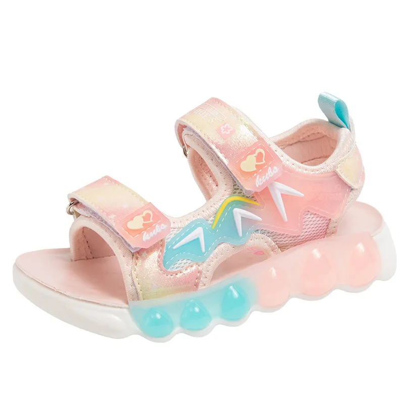 

Новые летние спортивные сандалии для детей 2026 года: розовые сандалии с открытым носком для девочек, повседневные пляжные туфли с мягкой подошвой для мальчиков, цветные желейные туфли