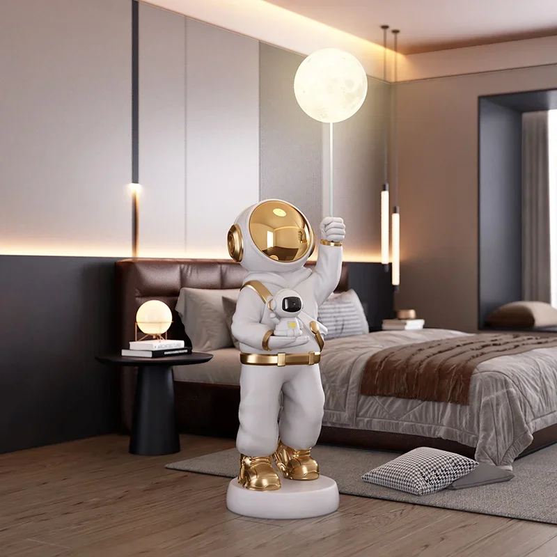 Astronaut Moon Lamp Star Projector Night Light, Large Piggy Bank, Astronaut Figurine Ornament for Living Room Home Decor