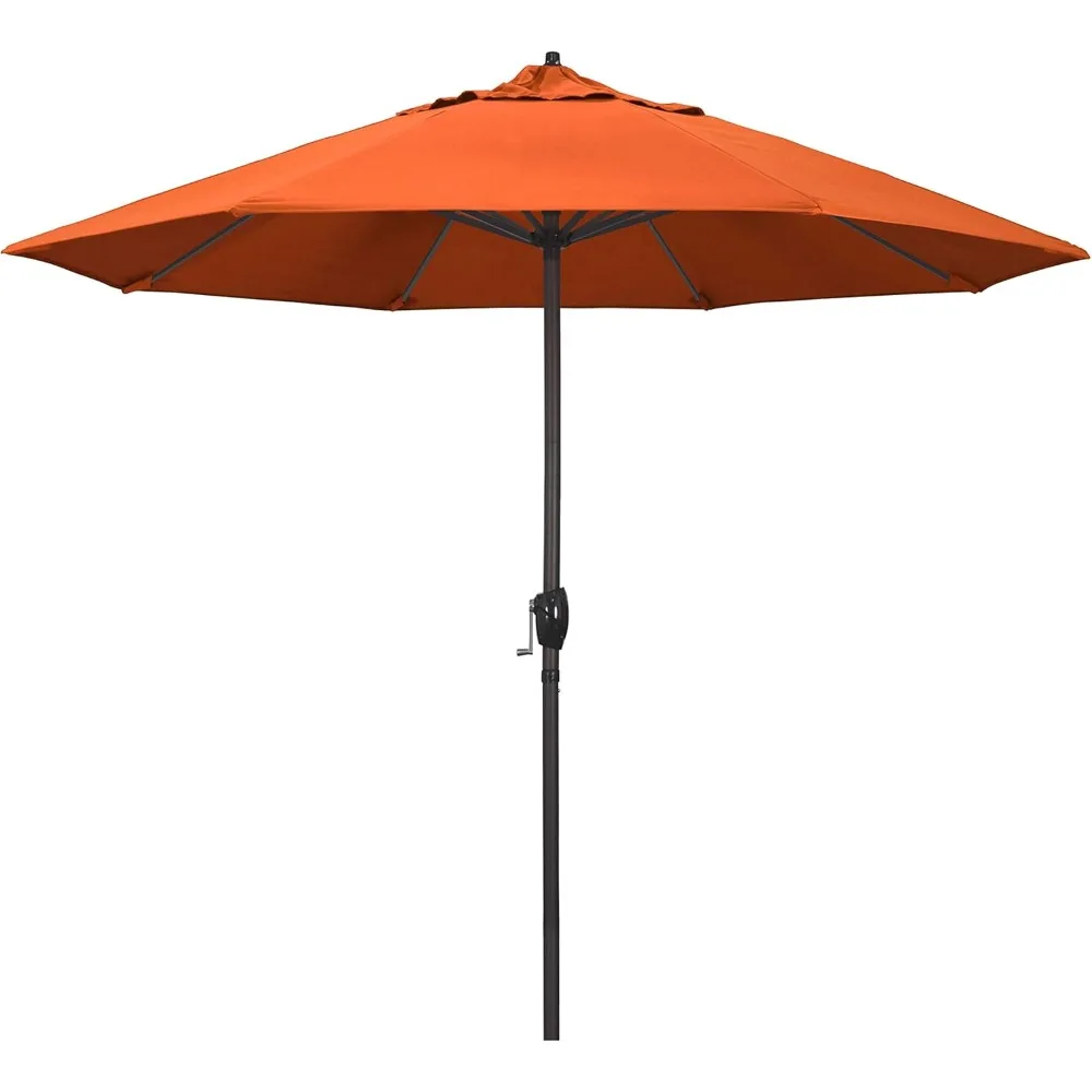 

Patio Umbrella, Crank Lift, Auto Tilt, Bronze Pole, Melon Fabric with 9' Rd Sunbrella Aluminum, UV Protection Outdoor Umbrella