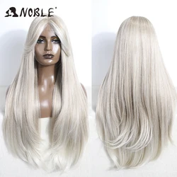 Noble Lace Front Wig Cosplay Straight Lace Wig 30 Inch White Wig Lace Part Wig For Women Synthetic Lace Front Heat Resistant Wig