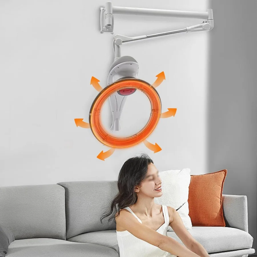 Hair Treatment Machine 950W Wall Mount Orbiting Rotating Hair Processor for Salon Spa Family Time Adjustable Grey