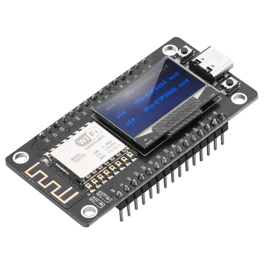 Esp-12F Nodecu Esp8266 Wifi Development Board Module Ch340C With 0.96 Oled Screen Yellow Blue Display cc2640 2 4 ghz blue tooth module wireless rf module cdsenet e72 2g4m02s2b io port low power 2dbm blue tooth 4 2 2 4ghz receiver