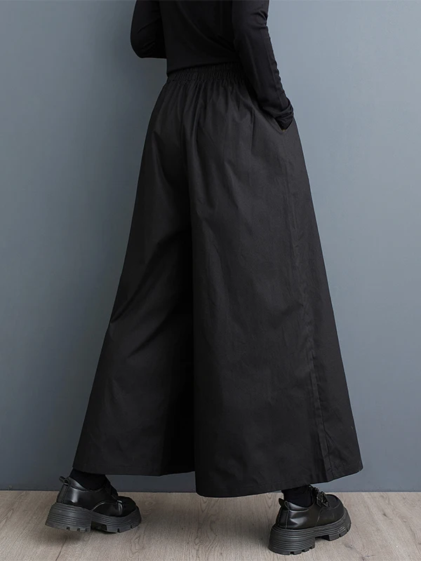 Bla High Waist Wide Leg Pants Women's Loose Fit Printed Casual Trousers Street Sle Nine Points Drapey Skirt Slimming