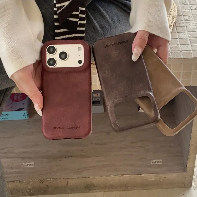 

Luxury Matte Suede Fabric Phone Case For iPhone 17ProMax 16 15 14 13 Pro Max Retro Solid Color Soft Shock-Resistant Unisex Cover