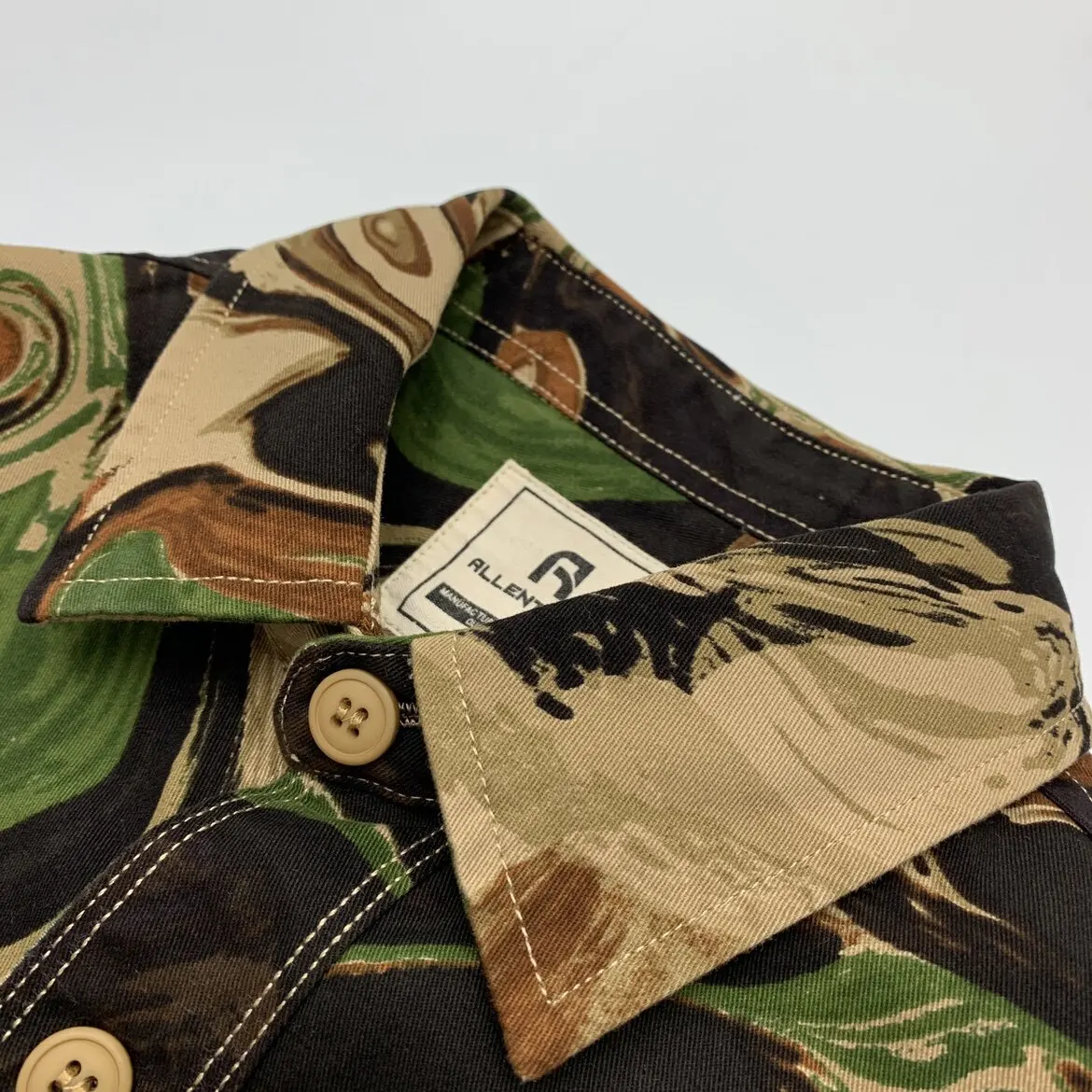 Men's Liquid Camouflage Shirt Japanese Vintage Washed Amekaji Workwear Pure 100% Cotton Washed Loose Fit Long Sleeve Casual Top