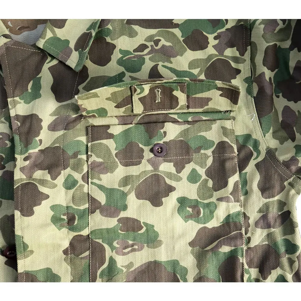 WW2 US Soldat Uniform Entenjagd Doppelseitiger Camo Mantel HBT Soldat Vintage Soldat Uniform Vintage Tarnjacke – Detail 14