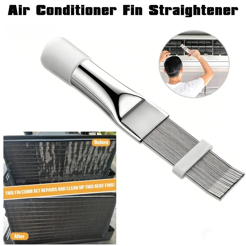 Air Conditioning Fin Cleaning Comb Stainless Steel Brush AC Unit Condenser Fin Straightener Air Conditioner Radiator Clean Tool
