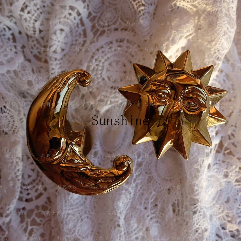 

Brass Plated Sun Moon Coat Hook Hook Bedroom