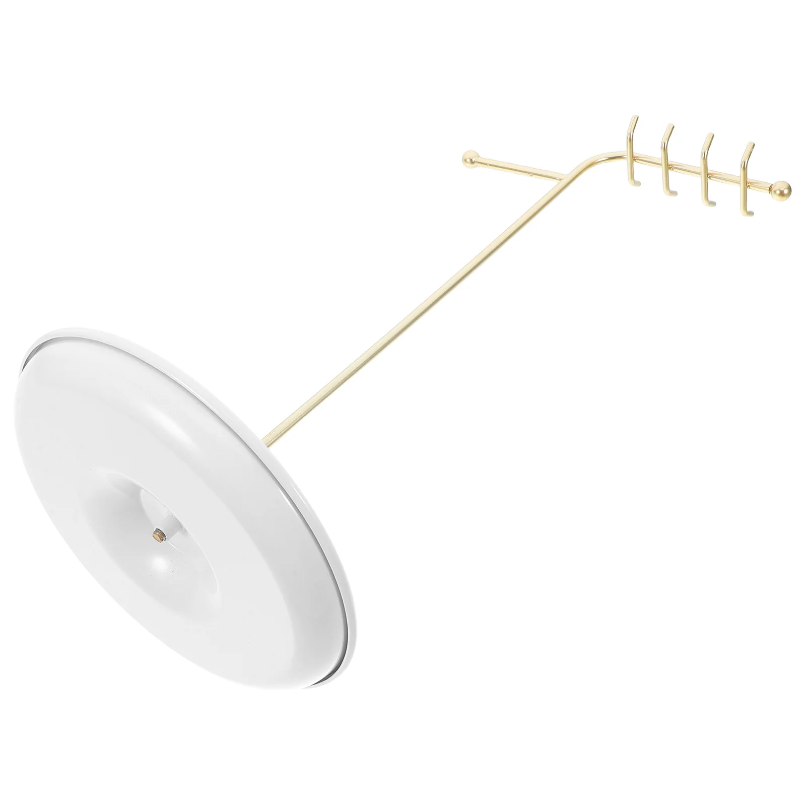 حامل قلادة على شكل حرف T، حامل عرض المجوهرات، صينية معدنية بسيطة، منظم موفر للمساحة للأقراط والإكسسوارات المعدنية للمنزل #6