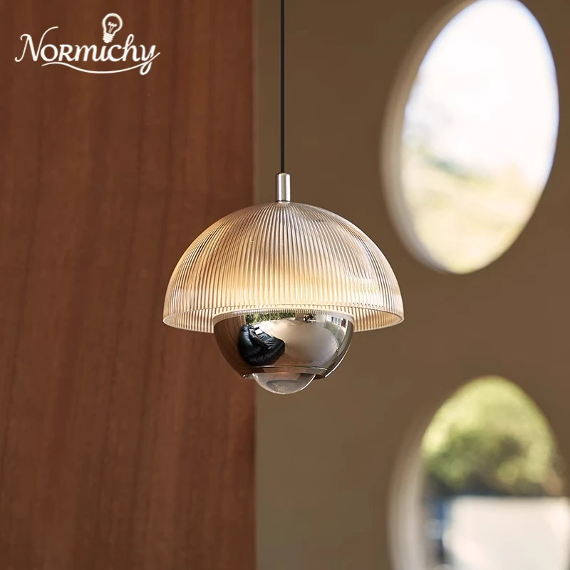 Modern Art Living Room LED Pendant Light Optical Lens Design Italian Round Table Lamp Creative Home Large Lighting Fixture