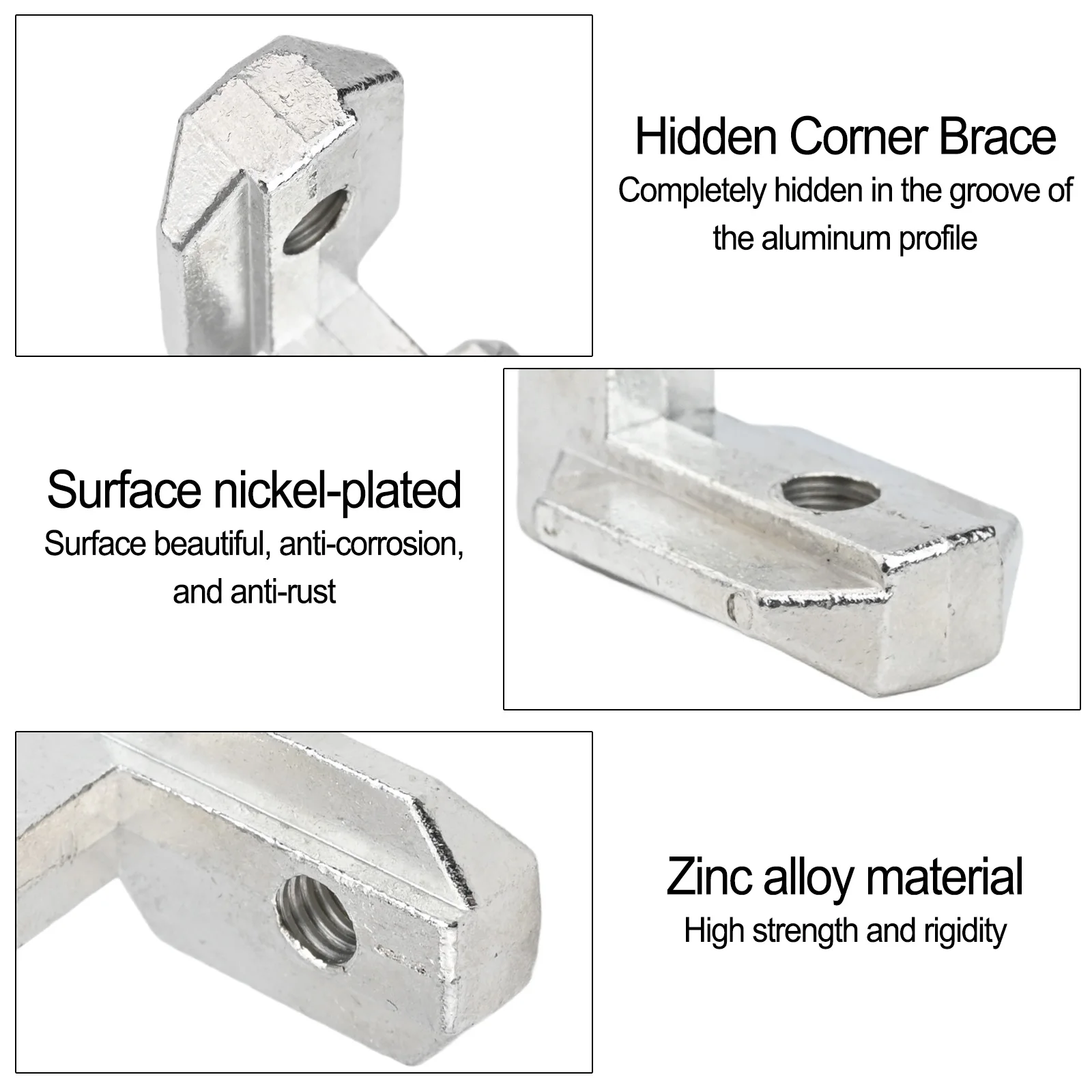 

20pcs Corner Brackets Silver 4040 T Slot Corner Brackets With 40pcs Screws For Aluminum Profile High Abrasion Resistance
