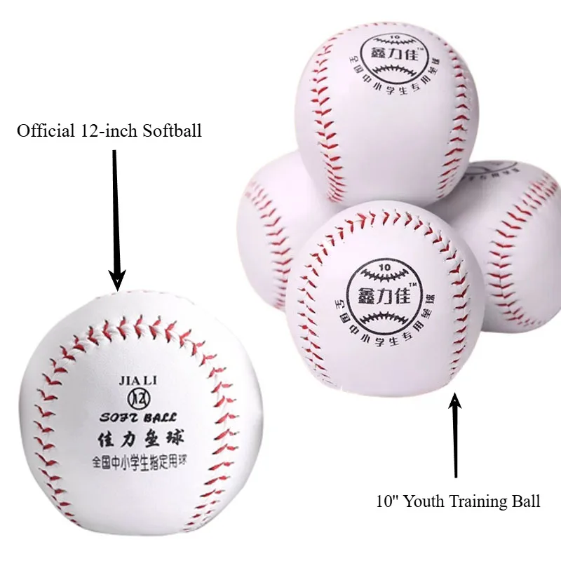 

10''/12'' Inch Official Softball for Teens - Middle School Competition Standard Practice Pitching Balls Youth Baseball Training