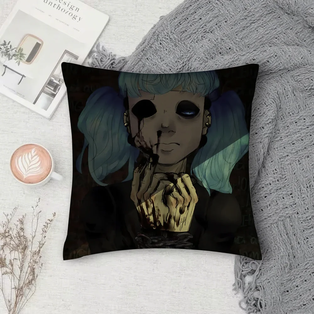 

Game S-Sally F-Face Terror Adventure Pillow Case Square Double-Sided Printing Short Plush Sofa Cushion Cover Bedroom