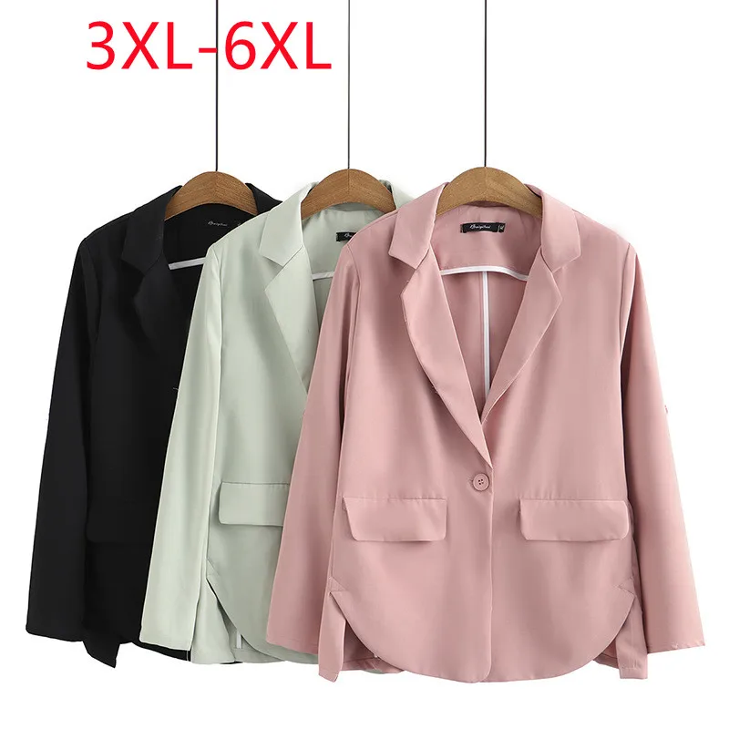 

New 2023 Ladies Summer Plus Size Tops For Women Large Size Long Sleeve V-neck Black Coat 3XL 4XL 5XL 6XL