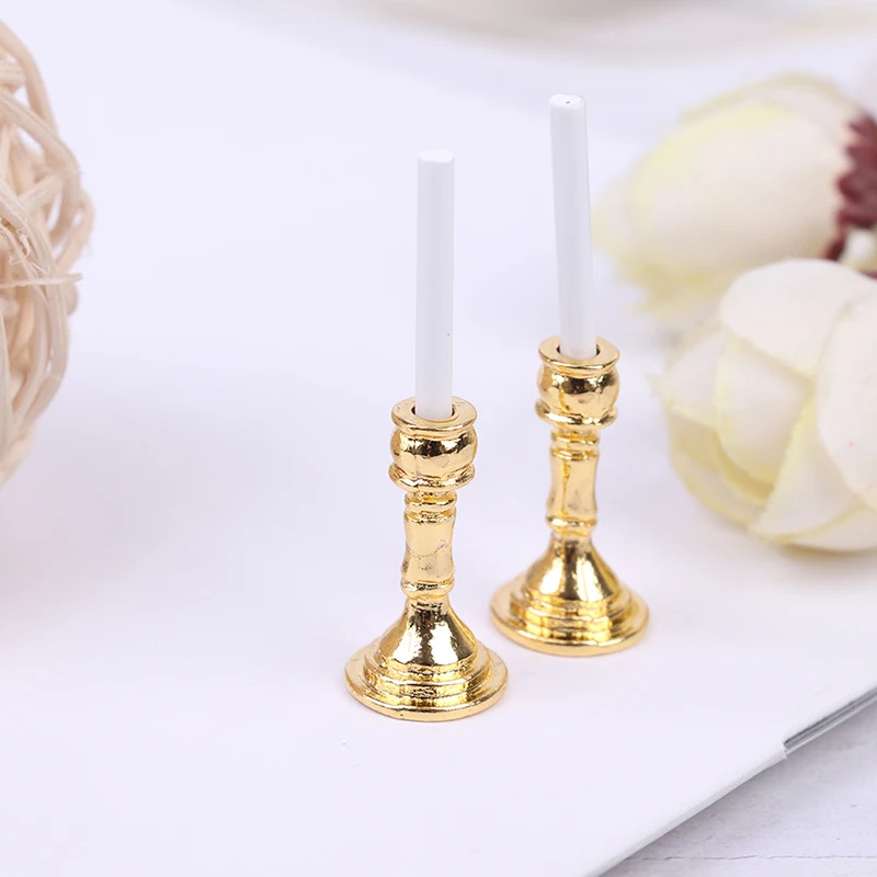 1:12 Retro Kerosene Lamp Miniature Glass Candlesticks Candelabra Dollhouse Toy Pretend Play Accessories