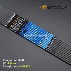 12Pcs I.D 4.2mm Archery Carbon Shaft 30in Straightness 0.003 Spine 300/350/400/500/600/700/800/900/1000/1100