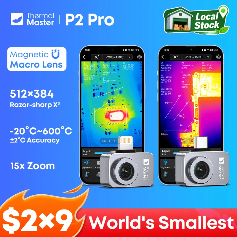 P2pro Macro Lens Thermal Imaging Camera Imager for Phone Tools 256×192 Infrared Image Thermovision Thermography