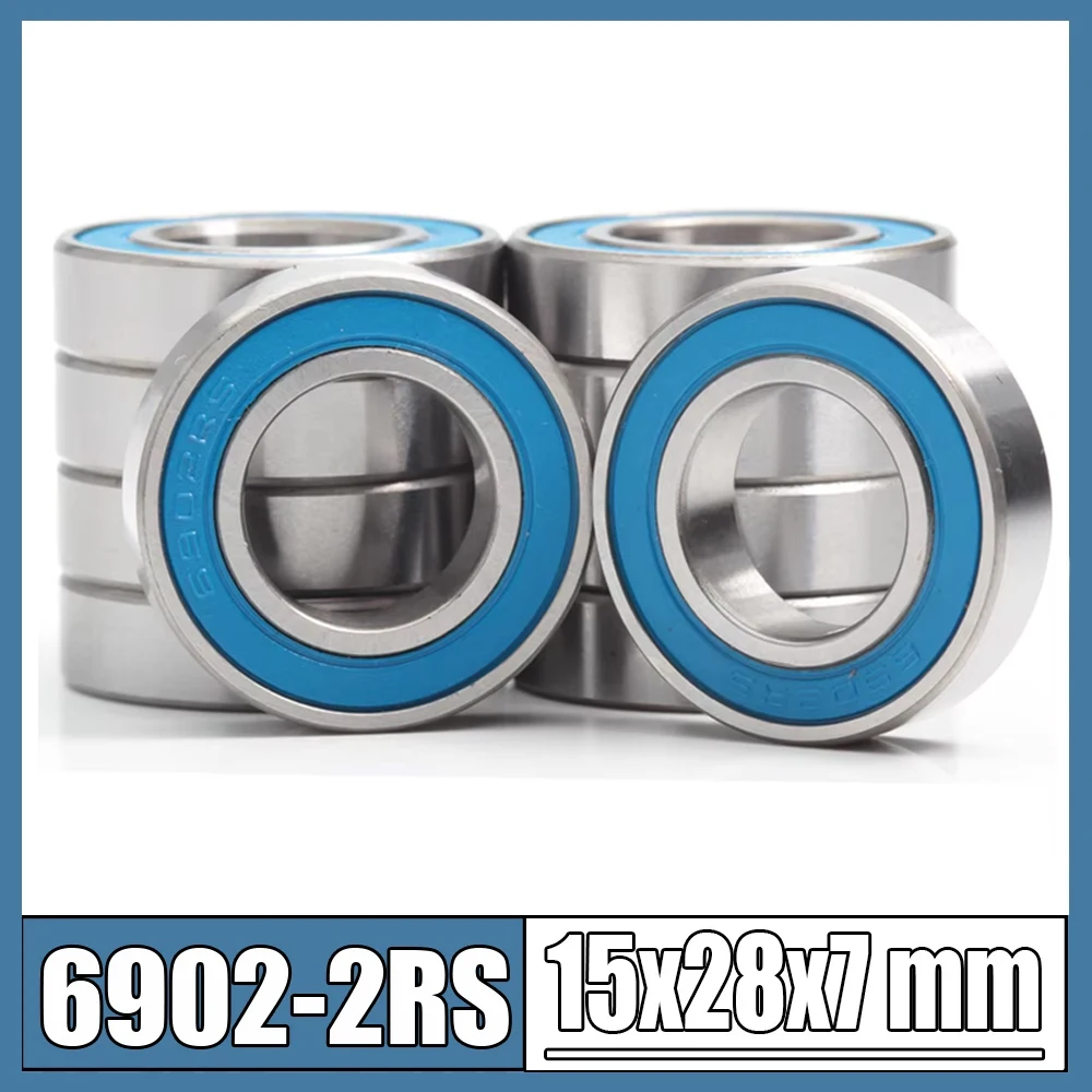 6902RS Bearing 10PCS 15*28*7 mm ABEC-3 Hobby Electric RC Car Truck 6902 RS 2RS Ball Bearings 6902-2RS Blue Sealed