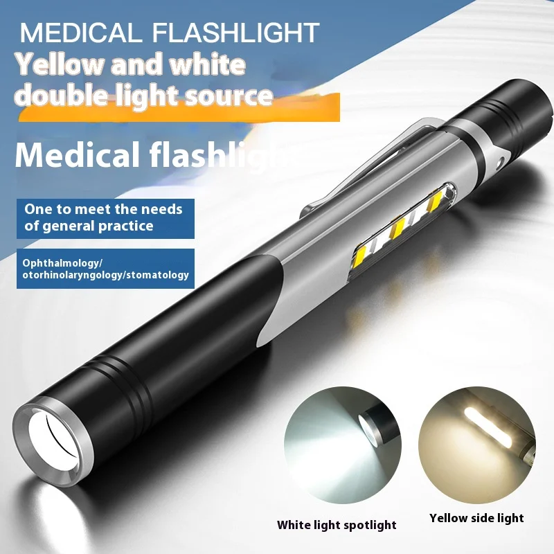 Pen Flashlight Multi-Light Led Pen Lamp Usb Rechargeable Pupil Portable Pen Lamp Yellow Light