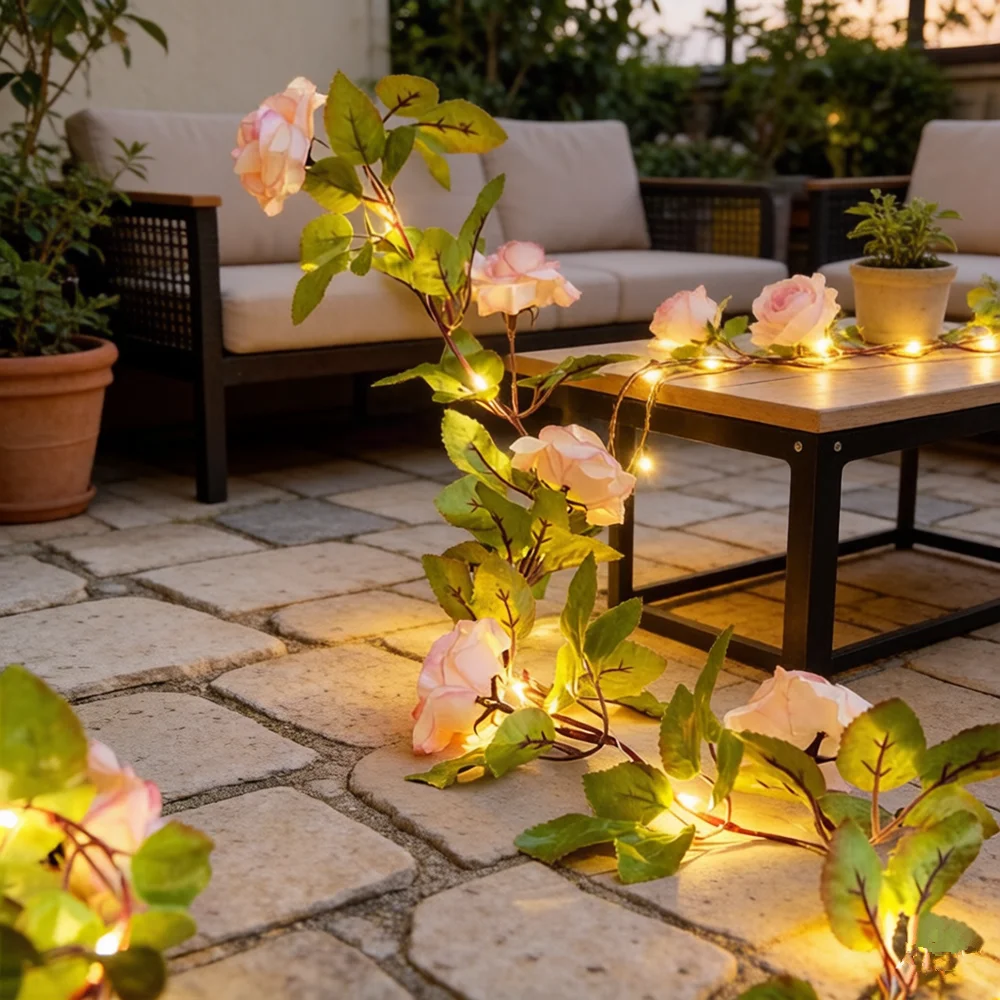 20/50 LED Green Leaf String Light Holiday Arrangement Scene Outdoor Decoration Battery Powered Fairy Light for Home Room Wedding