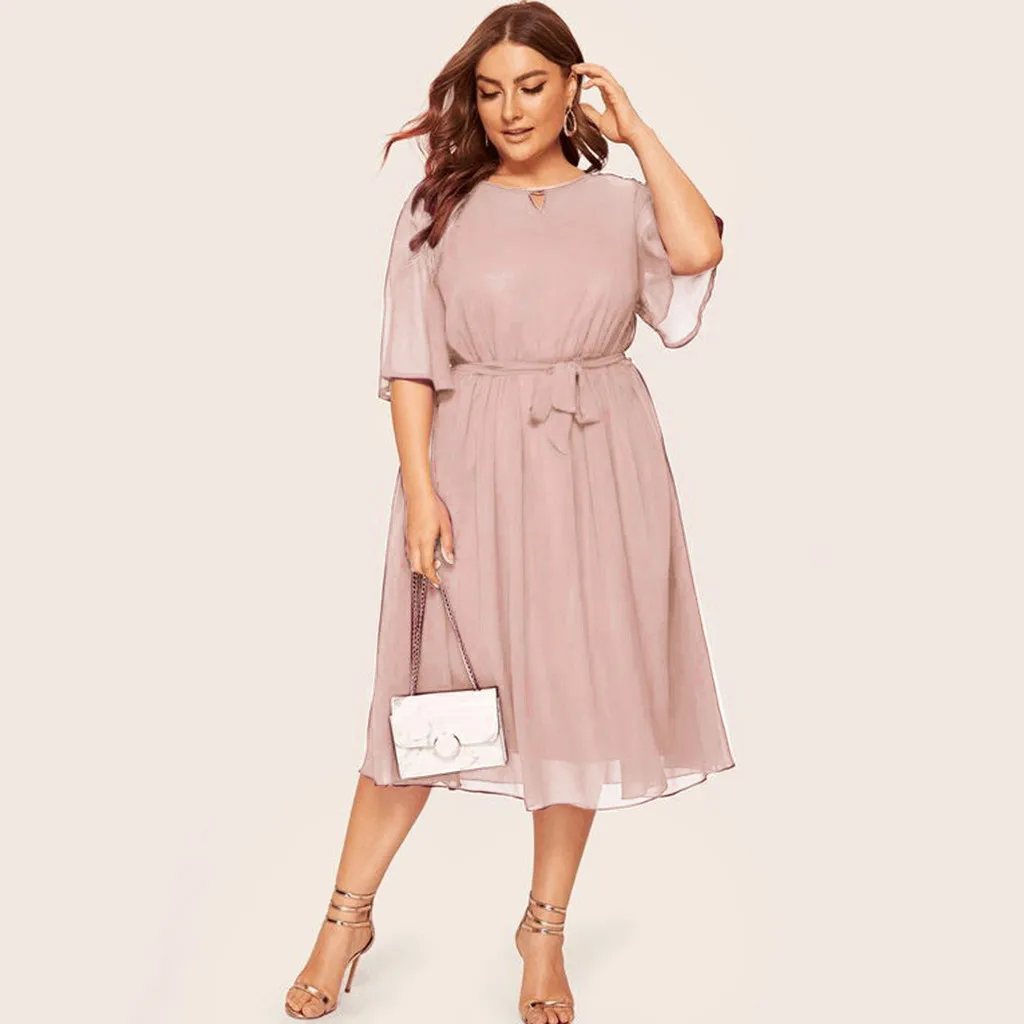 

Women's Dresses Large size Shirt Dress Casual O Neck Half Sleeve Knee Length Dress Party Dress Vestidos De Verano Mujer 2022