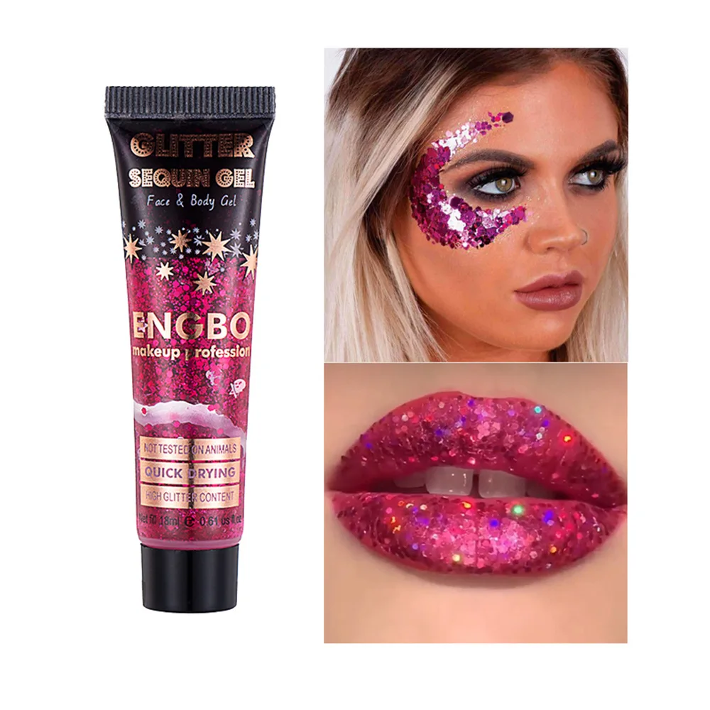 レーザースパンコールジェルフェイスボディグリッターアイシャドウジェルスパンコールナイトクラブボディローションステージメイク防水きらめく口紅