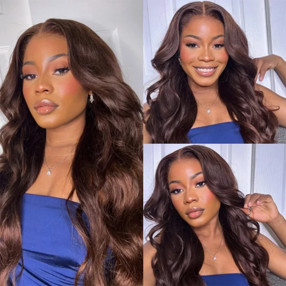 200 الكثافة باروكة من شعر طبيعي الشوكولاته البني HD الدانتيل الجبهة شعر الإنسان الجسم موجة شعر مستعار 13x6 13x4 HD الدانتيل الباروكات الأمامية للنساء السود