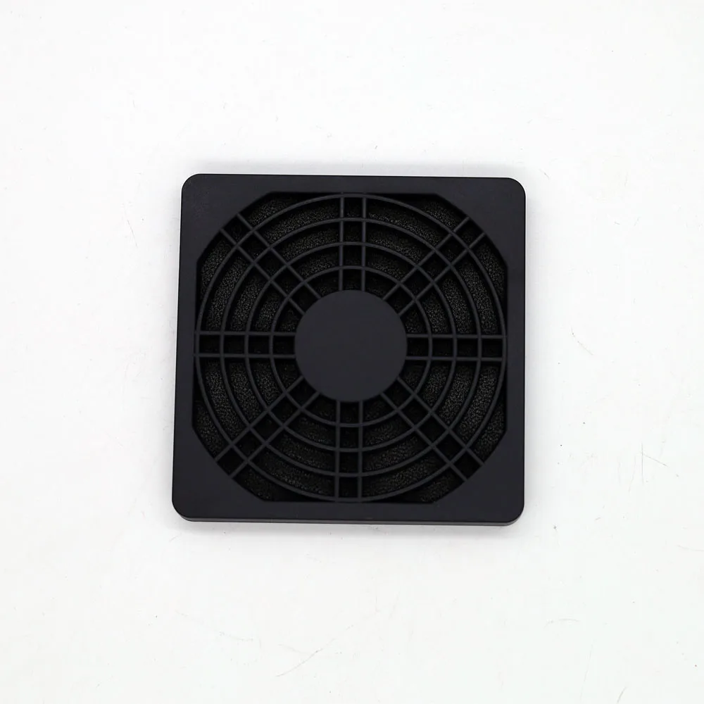 Cubierta de filtro de aire de ventilador Axial, plástico negro, 80x80mm, tres en uno, antideslizante, para ventilador de la serie 8cm