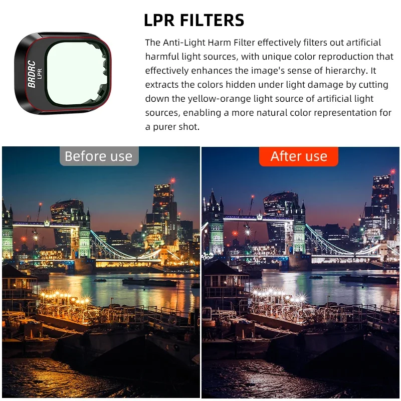 BRDRC LPR/Star 8X/GND16 Lens Filter for DJI Mini 4 Pro,Aluminium Frame Multi-Layer Coating Optical Glass Drone Accessories