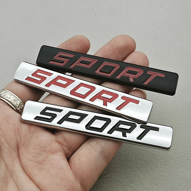 3D Metal Sport Logo Rear Trunk Emblem Badge Car Fender Sticker Decals For Toyota Honda Nissan VW Audi Sport Accessories