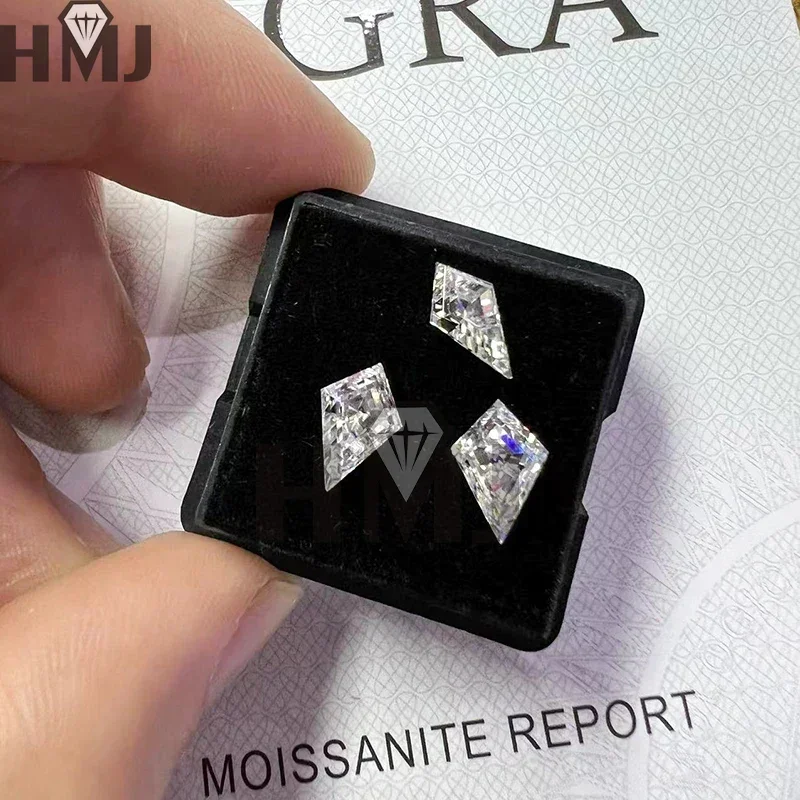 (Never Fade) Natural Color Loose Moissanite Stones Kite Cut  Green Gems for DIY Jewelry beads for jewelry making