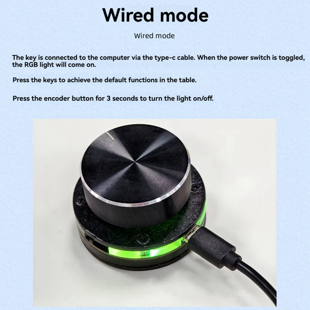 Goodprice USB Wireless Volume Control Knob External Media Adjustment Controller with RGB Light for Android System PC Multimedia