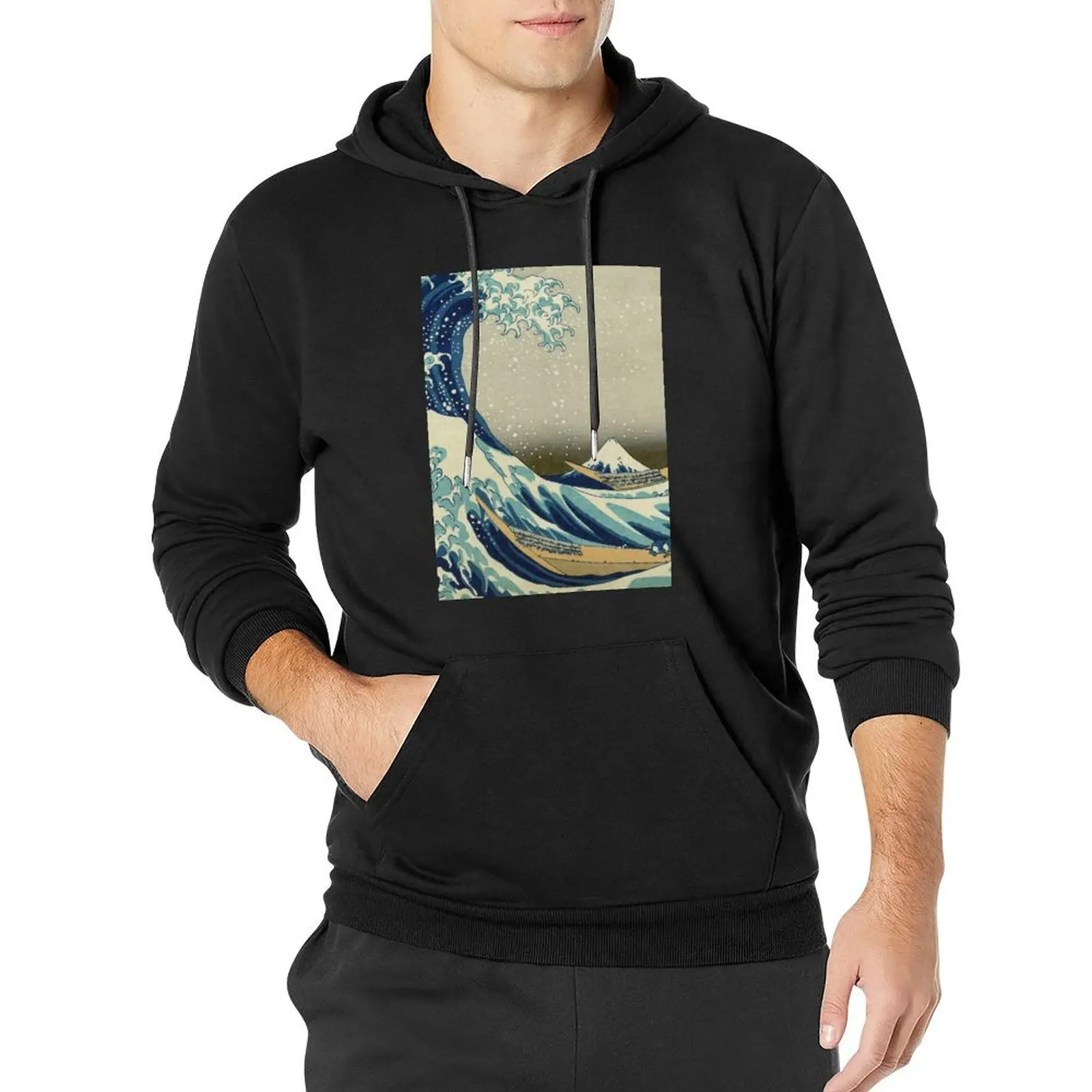 

The Classic Japanese Great Wave off Kanagawa by Hokusai Pullover Hoodie korean clothes japanese style blouse mens hoodies